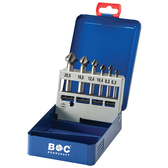 BC Verzinkborenset KS6 TiALN HSS-G TiALN DIN 335C 6,3-8,3-10,4-12,4-16,5-20,5mm, 6-delig