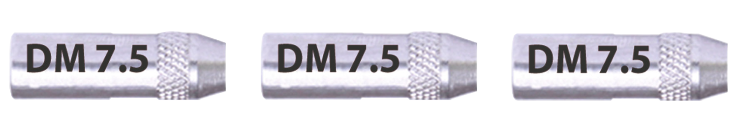 RUNPO RVS Eindhuls-set RTG6 inwendig t.b.v. Ø 7,5mm Doorvoerstokken (3 stuks)