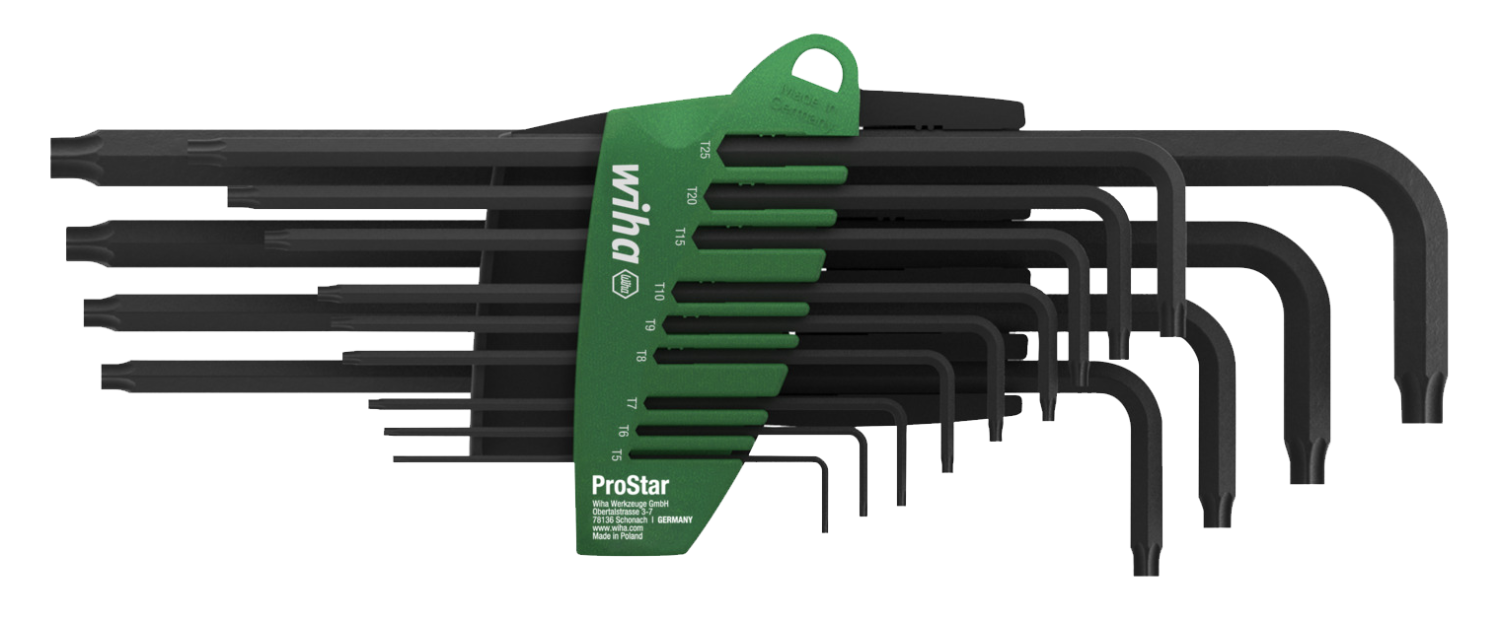 WIHA TORXsleutelset ProStar gezwart 366 T5-T50, 14-delig in blister