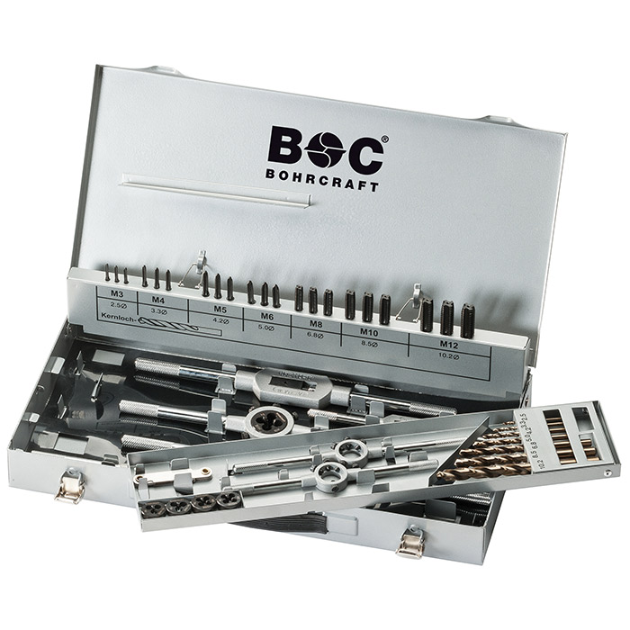 BC PP Draadsnijset GWE12 M3-M12 met snijplaten, 44-delig