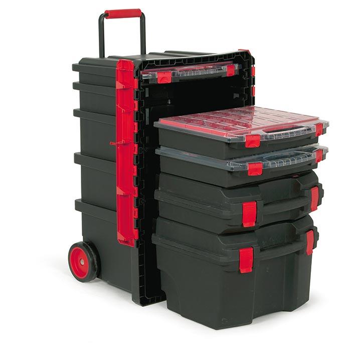 Tayg Professionele Trolley 59 Zwart met 5 Opbergboxen 500 x 410 x 770 mm