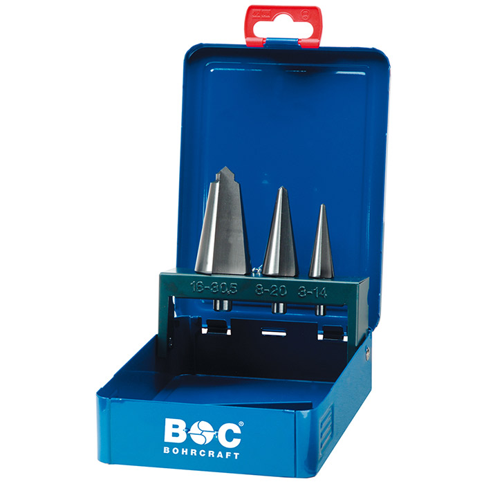 BC Conische Plaatborenset HSS-G B 3 1/2/3, 3-delig in metalen cassette