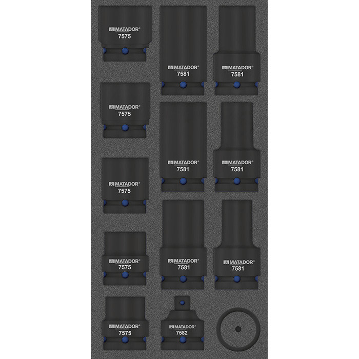 Matador MTS 1/3 Module 3/4" Krachtdoppenset 17-36mm, 14-delig