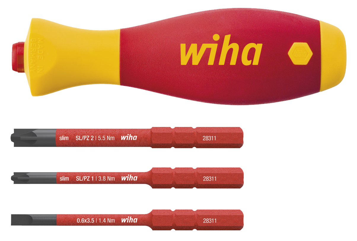 WIHA SlimBitset Softfinish SlimVario Electric 2831 1000V VDE SL/PZ, 4-delig