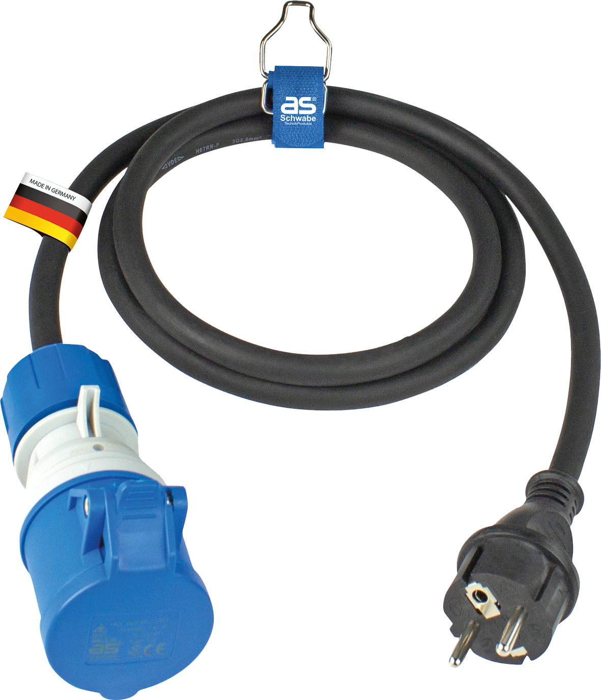 Schwabe Camping CEE Adapterkabel Neopreen 230V/16A H07RN-F 3G2,5  IP44 1,5m