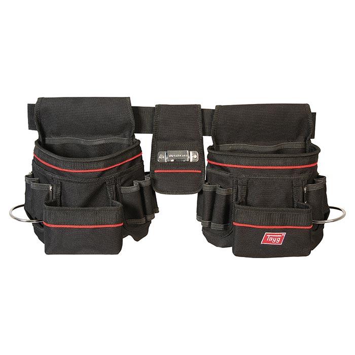 Tayg Gereedschapsgordel Nylon met 2 tassen Zwart