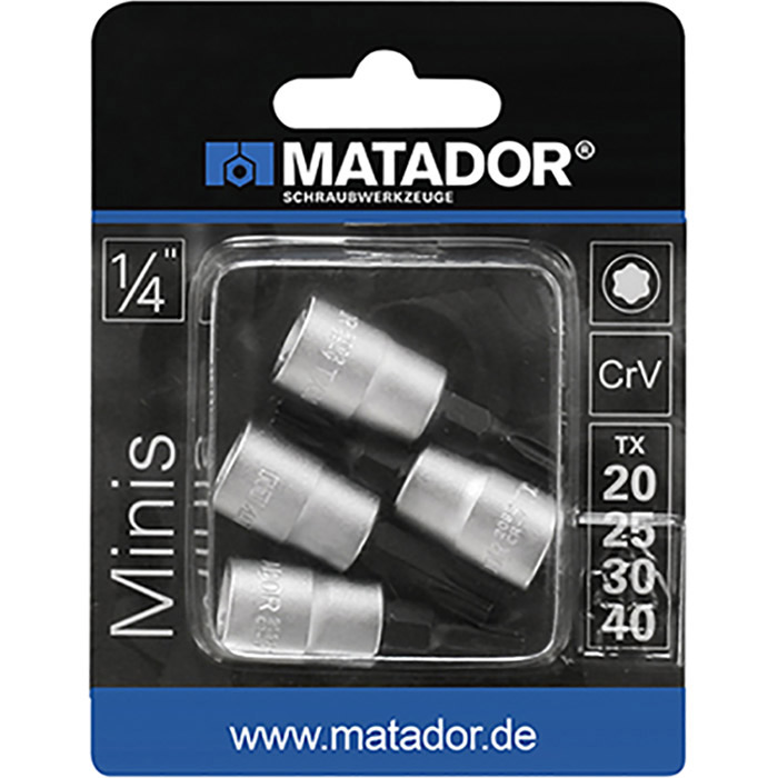 Matador 1/4" Schroevendraaierdopsleutelset TORX T20-T40, 4-delig