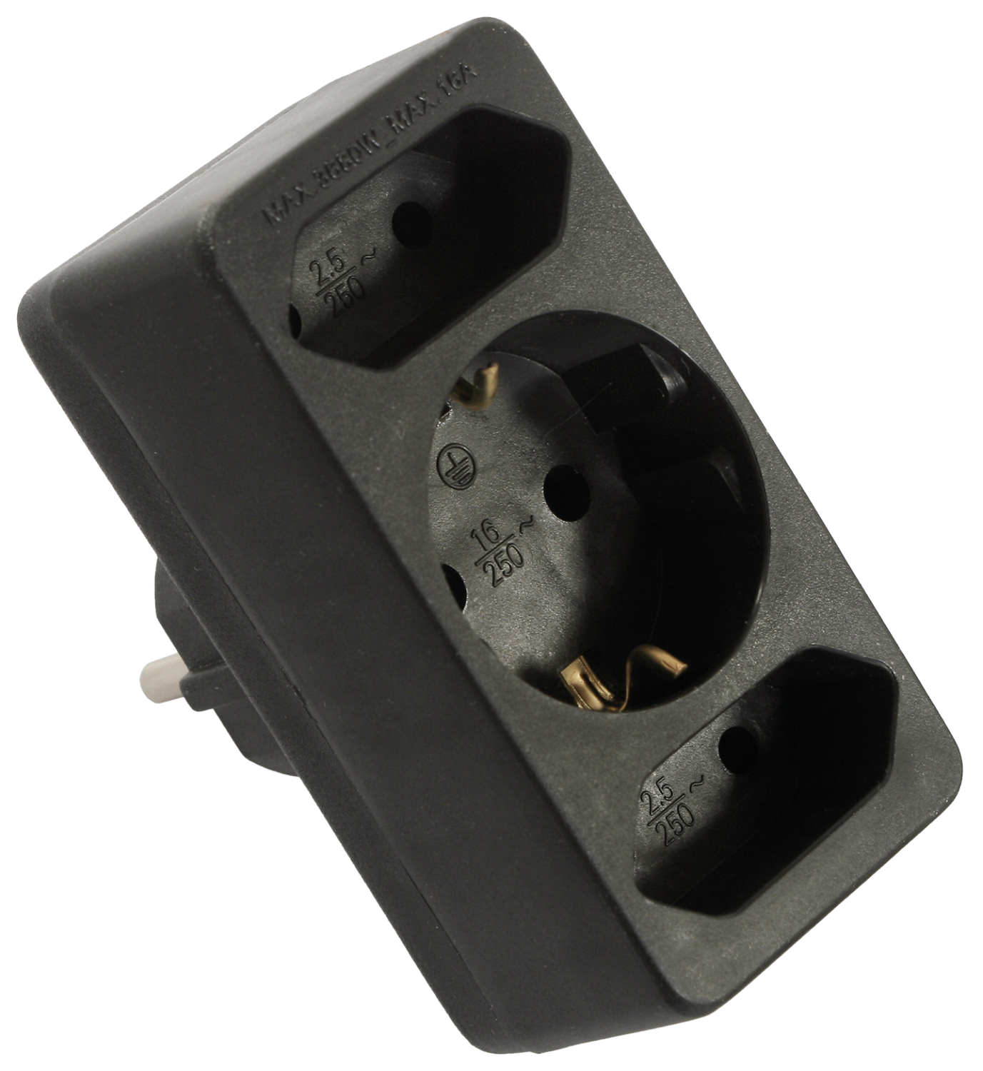 Schwabe Eurostekker 2 +1 x randaarde 230V/16A IP20 zwart