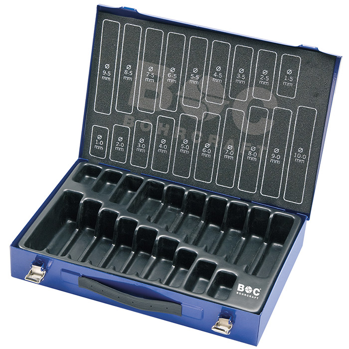 BC Metalen Cassette Spiraalboren M170 Leeg Ø1-10 x0.5mm,10x Ø1-8mm, 5x 8.5-10mm, 170-delig