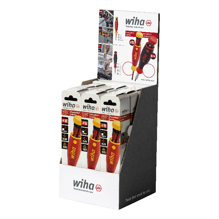 WIHA Schroevendraaier met Bitmagazijn PocketMax Electric 283109 SL/PH/PZ (Display a 9 stuks)