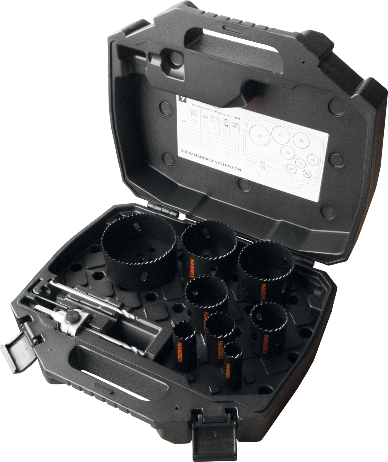 Mandrex Elektricienset EasyXcut Bi-metaal M3 MHSE1002 22mm-64mm zesk.11, 10-delig