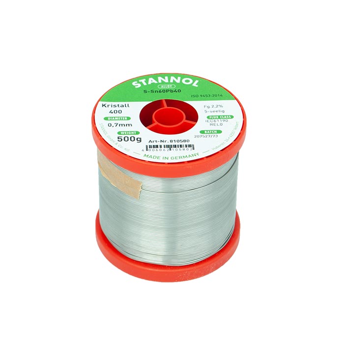 Stannol Soldeertin Kristal 400 Sn60Pb40 Ø 0,7mm 500g 810580