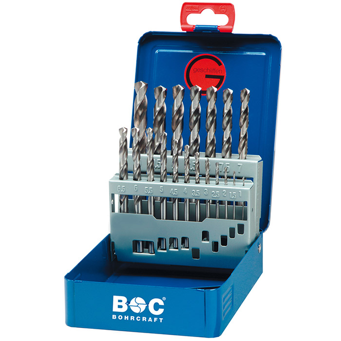 BC PB Spiraalborenset MG10 DIN 338 HSS-G Type N Ø 1,0-10,0mm, 19-delig