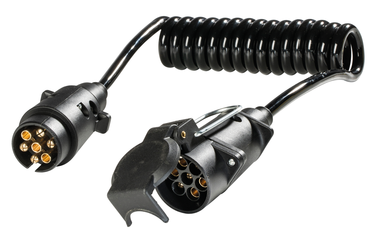 Schwabe Camping Verlengkabel Spiraal 12V IP44 7-polig zwart 2m