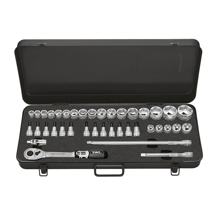 Matador 3/8" Dopsleutelset Twaalfkant 6-22mm in metalen kist, 39-delig