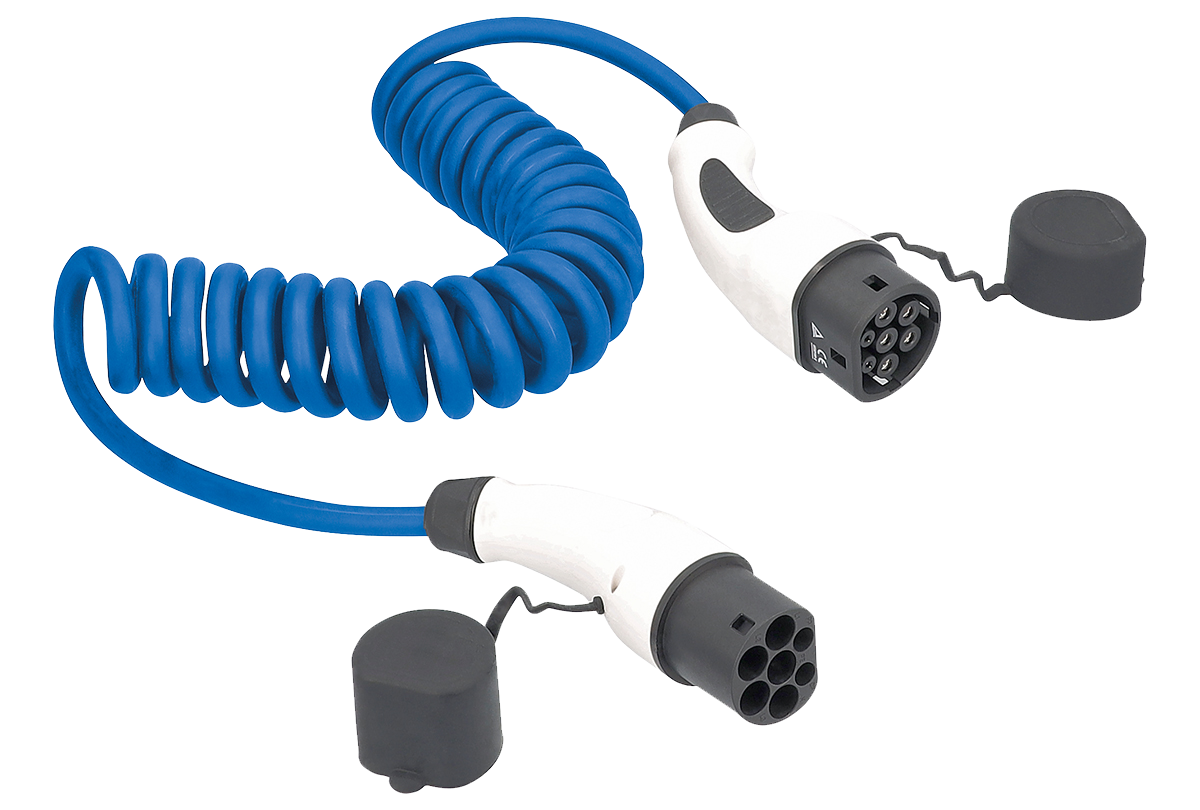 Schwabe Oplaadkabel spiraal voor elektrische auto's 230V/16A 1-fase 3,6kW 1-5m