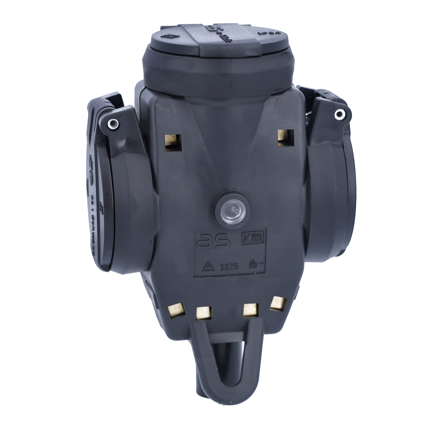 Schwabe Verdeeldoos Massief Rubber 230V/16A IP44 3-voudig zonder Verlengkabel