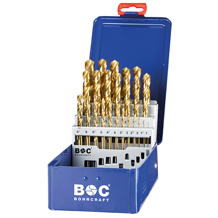 BC Spiraalborenset MT 13 DIN 338 HSS-G TiN  type N 1,0-13,0mm, 25-delig