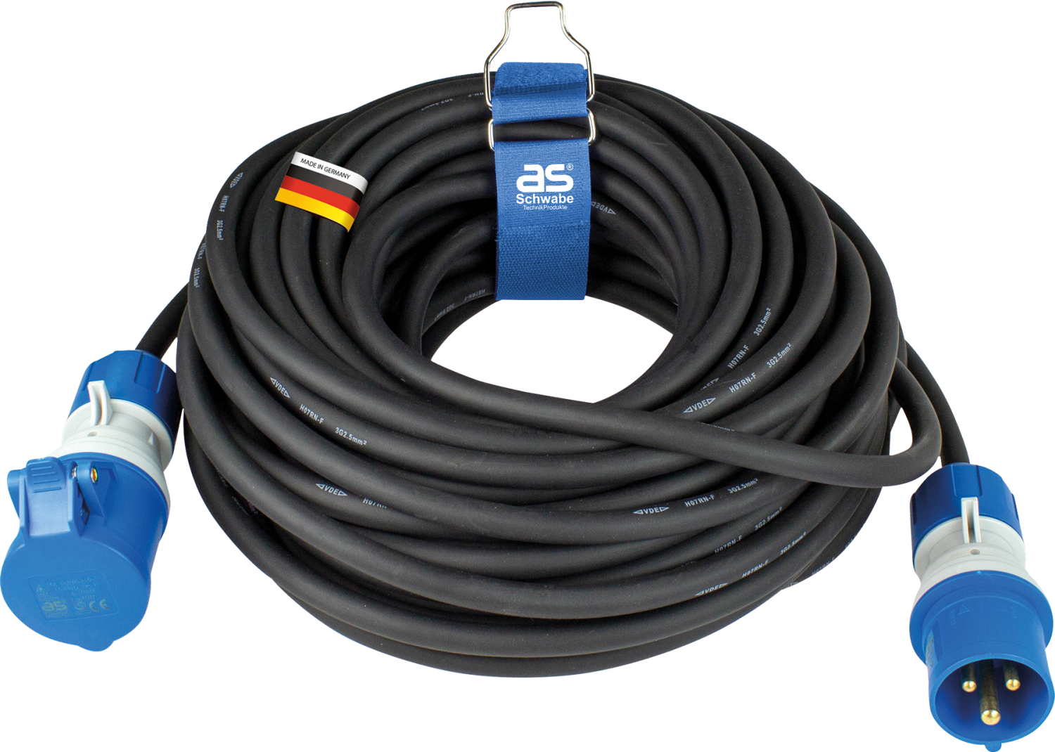 Schwabe Camping CEE Powerlight Verlengkabel Neopreen 230V/16A IP44 H07RN-F 3G2,5 zwart 25m