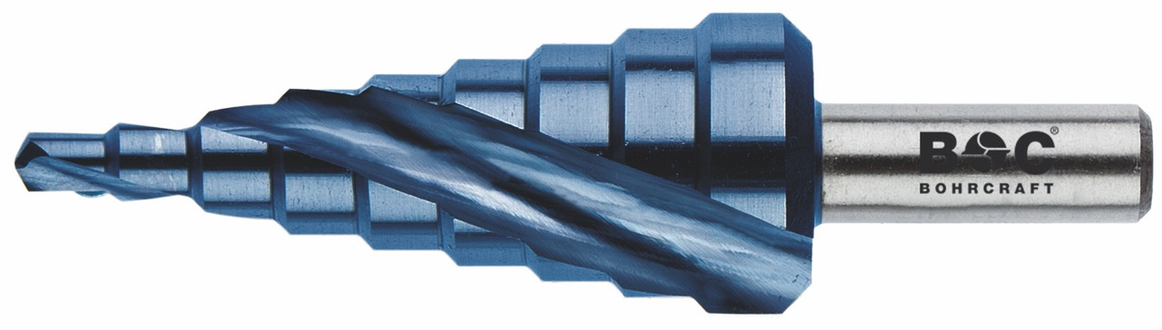 BC PB Trappenboor HSS-E Co 5% Blue+ Spiraalgroef 1A-S / 4-12mm