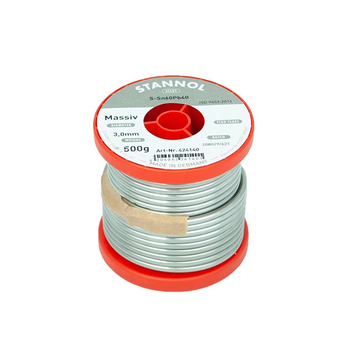 Stannol Soldeertin Massief S-Sn60Pb40 Ø 3,0mm 500g 424140