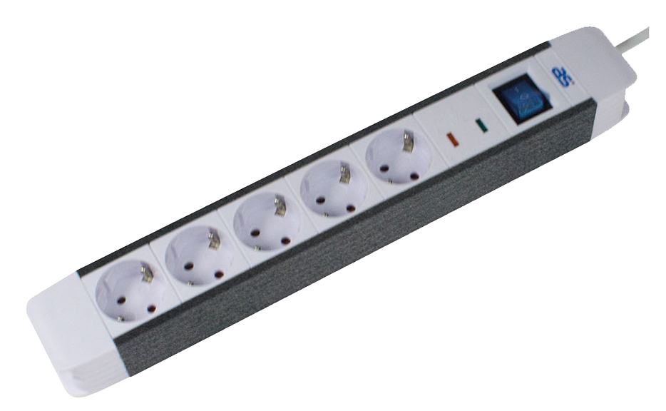 Schwabe Flash Stekkerdoos 5x randaarde met beveiliging kabel H05VV-F 3G1,5 1,5m