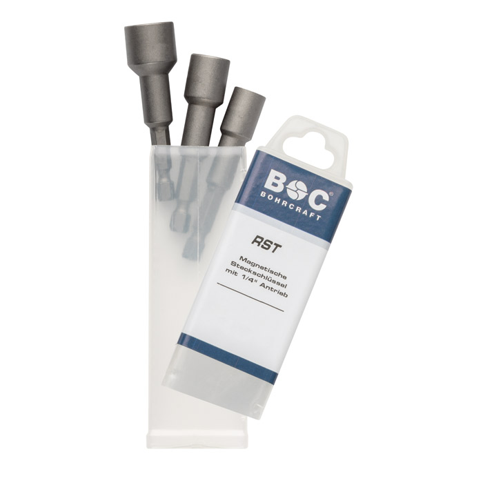 BC 1/4" Magnetische Dopsleutelinzetset RST3-65 1/4"-5/16"-3/8" x 65mm, 3-delig