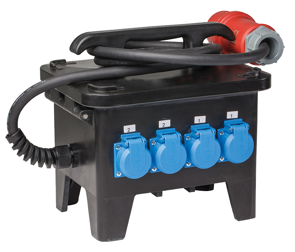 Schwabe CEE Mobiele Stroomverdeler M3 400V/32A IP44 5-polig met kabel H07RN-F 5G6 2m