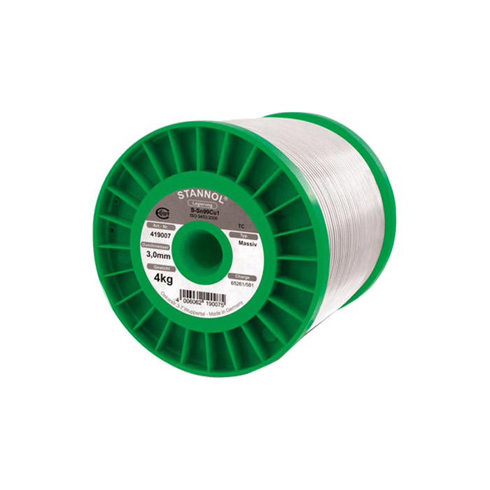 Stannol Soldeertin Massief S-Sn99,3CU0,7 Ø 3,0mm 4000g 419007