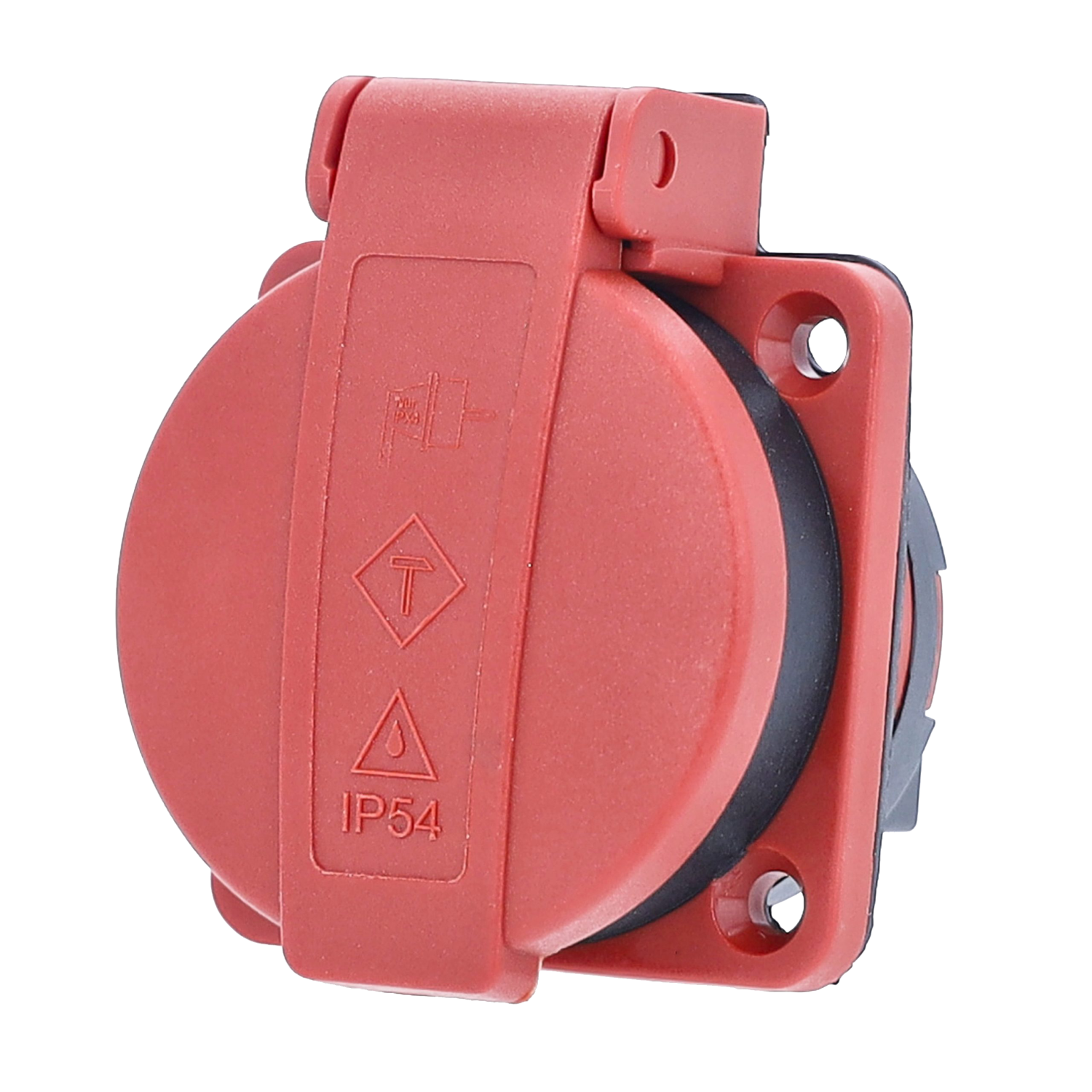 Schwabe Inbouwcontactdoos 230V/16A IP54 enkelvoudig randaarde rood