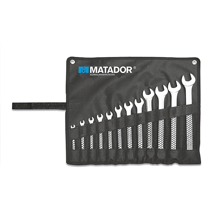 Matador Dubbele Steeksleutelset 6x7-30x32mm in roltas, 12-delig