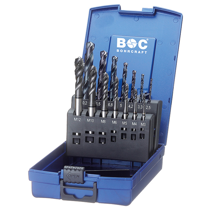 BC PP Machinetappenset Zwartring HSS-E MGB 14S-K PM vorm C RSP40° M3-12 + boren, 14-delig