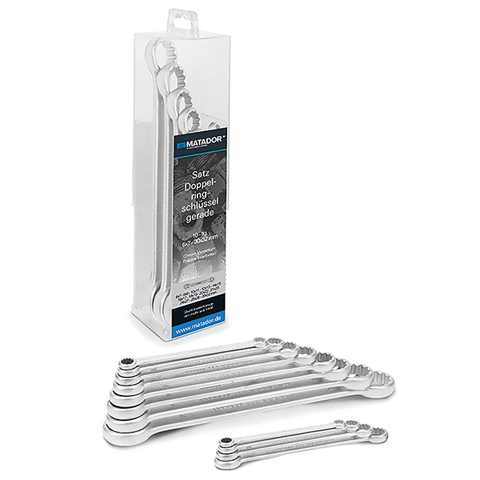 Matador Ringsleutelset 6x7 t/m 30x32mm in kunststof box, 12-delig