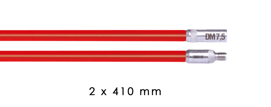 RUNPO Doorvoerstokken rood 7,5mm 2 x 410mm