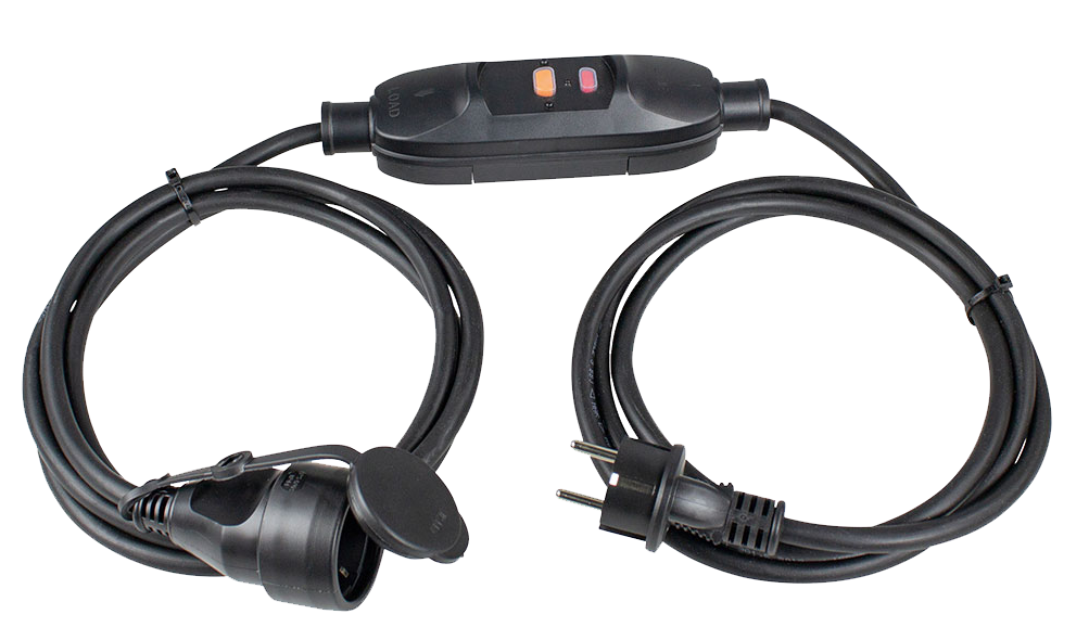 Schwabe PRCD Verlengkabel Neopreen 230V/16A IP44 H07RN-F 3G1.5 zwart 2x1.5m