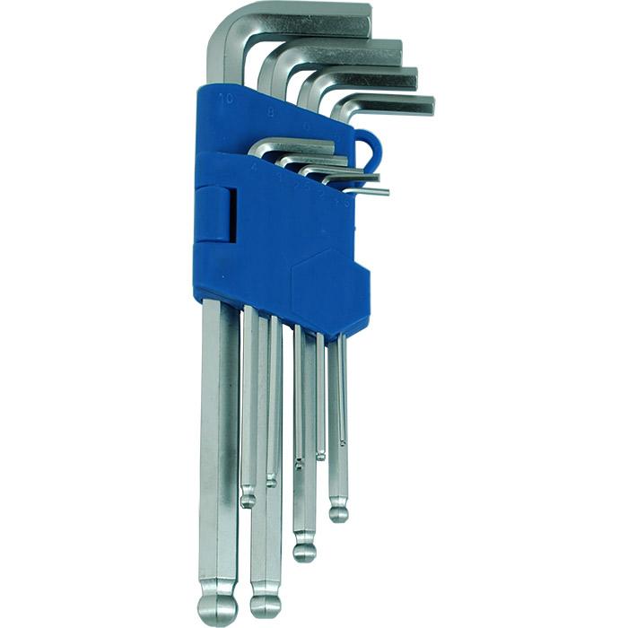 AMW Inbussleutelset kogelkop 1,5-10mm 9-delig