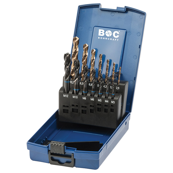 BC PP Machinetappenset Blauwring HSS-E MGB14S-K VAP RSP35° M3-M12 + boren, 14-delig