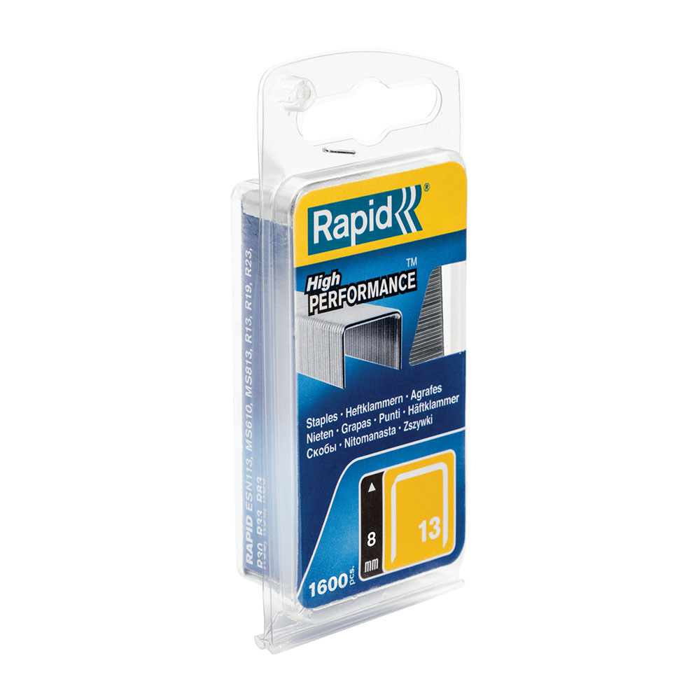 Rapid Fijndraadnieten 13/8mm Gegalvaniseerd in blister (1600 stuks)