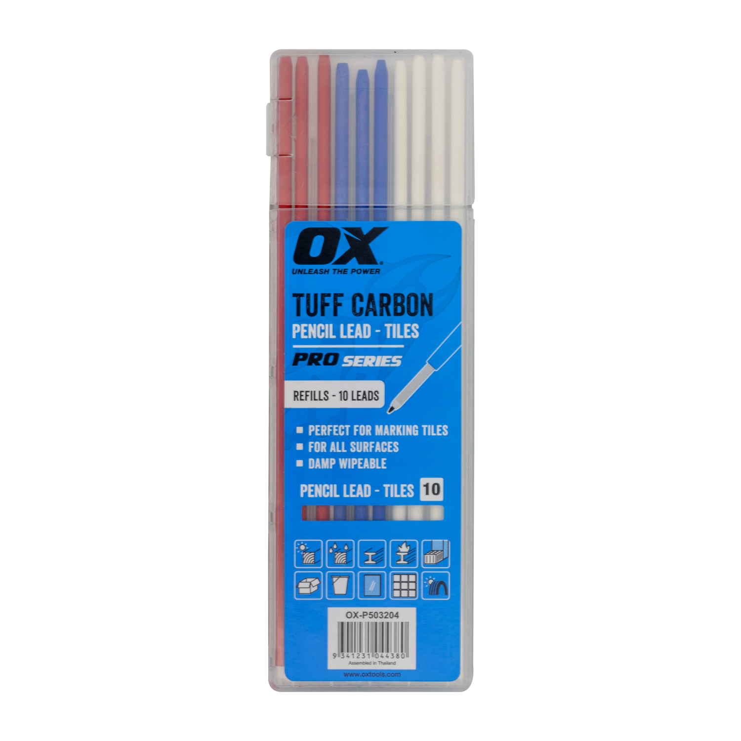 OX Pro Tuff Navulling Tegel Markeerpotlood (10 stuks)