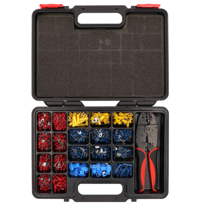 AMW-Connect Assortiment geïsoleerde kabelschoenen met krimptang, 1001-delig