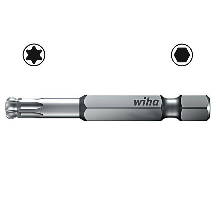 WIHA Professional Bit 1/4" E6,3 TORX Kogelkop 7045BE T30x50