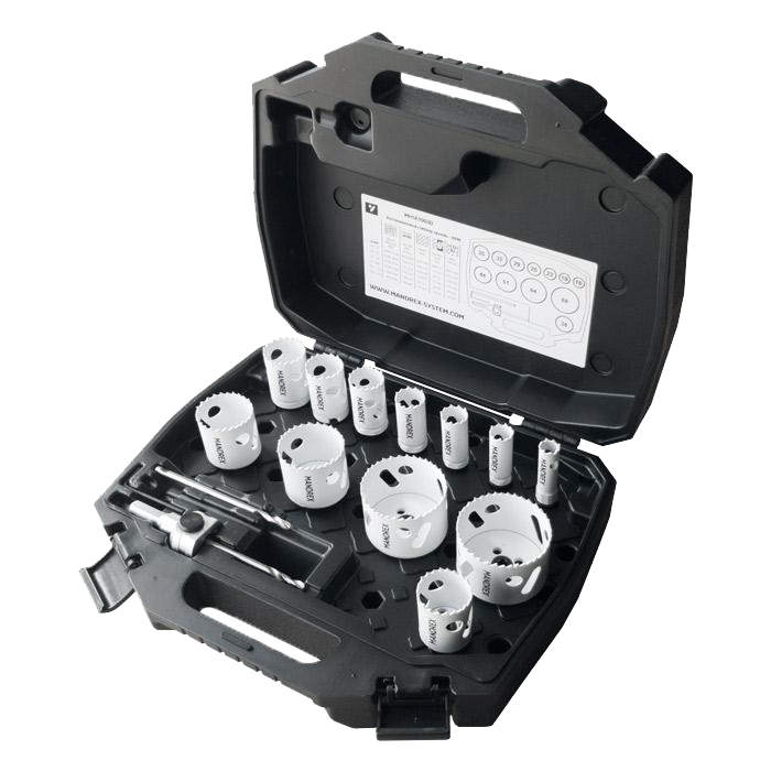 Mandrex Industrieset FineXcut Bi-metaal M42 MHSD1004, 19mm-76mm zesk.11, 15-delig