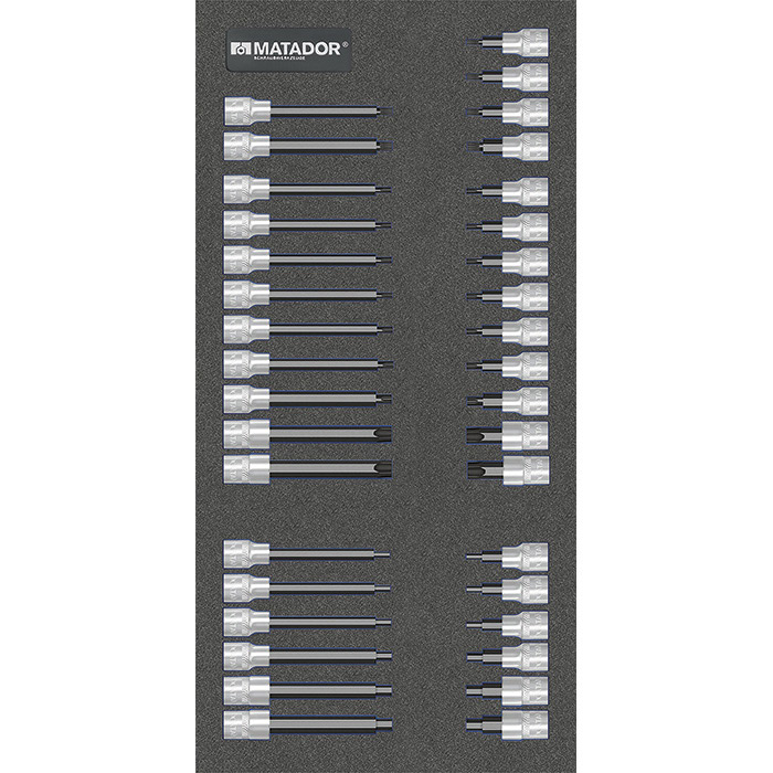 Matador MTS 1/3 Module 3/8" Schroevendraaierdopsleutelset Inbus/TORX/XZN, 36-delig