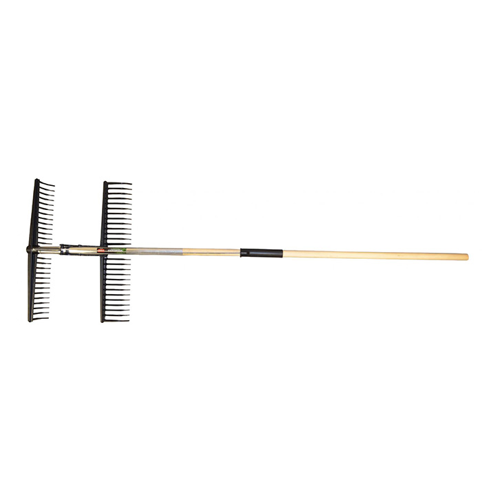 Polet Dubbele Gazonhark 28T/560mm Dubbel met steel