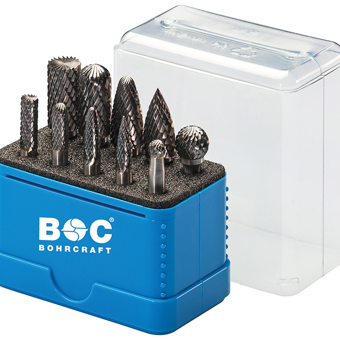 BC Stiftfrezenset HM R10 TiALN vorm B/C/D/F/G, 10-delig