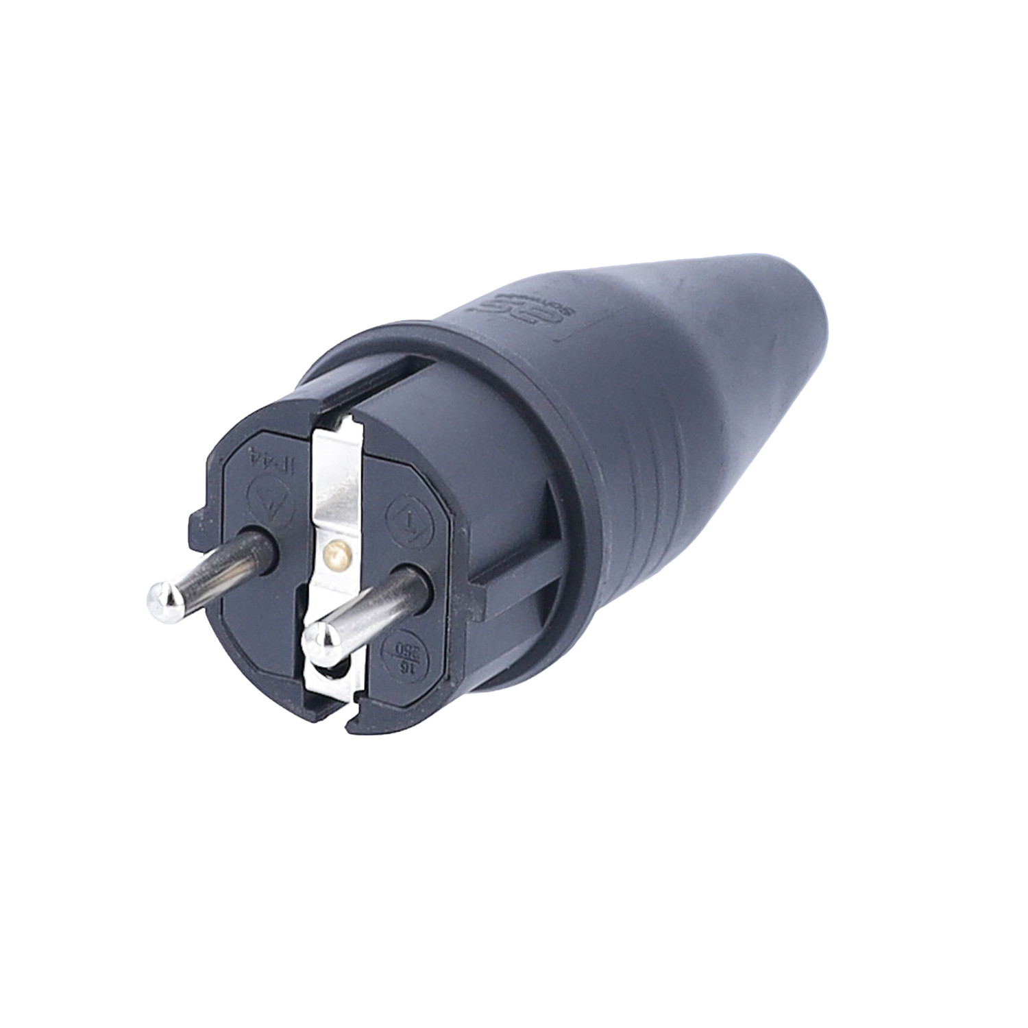 Schwabe Rubber Stekker randaarde dubbel aardingscontract 230V/16A IP44 tot 3x2,5 mm² zwart