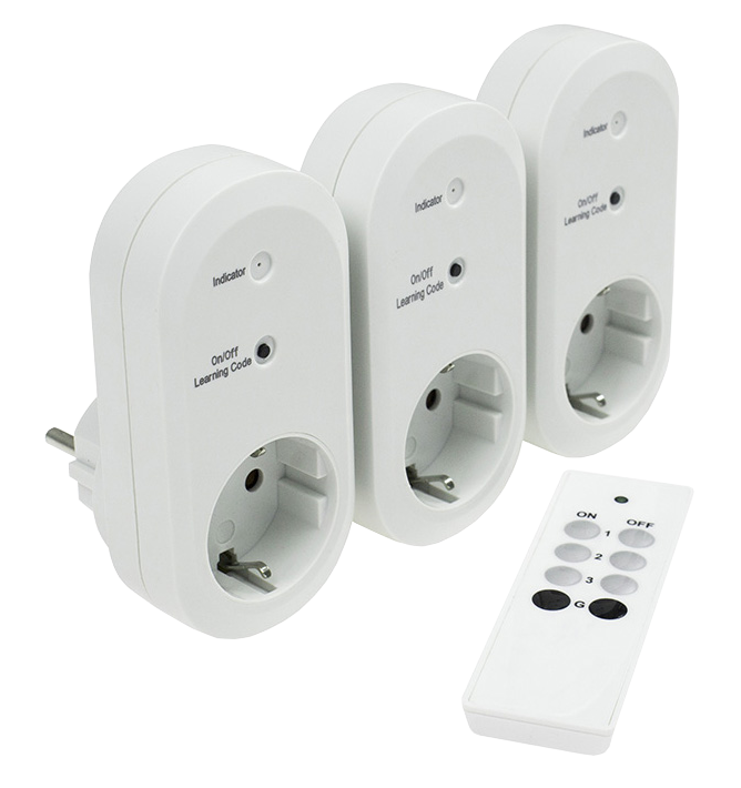 Schwabe Draadloze contactdoos met afstandsbediening 3-delige set 230V/16A 2300W IP20
