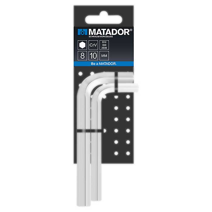 Matador Korte Inbussleutelset mat verchroomd 8-10mm, 2-delig