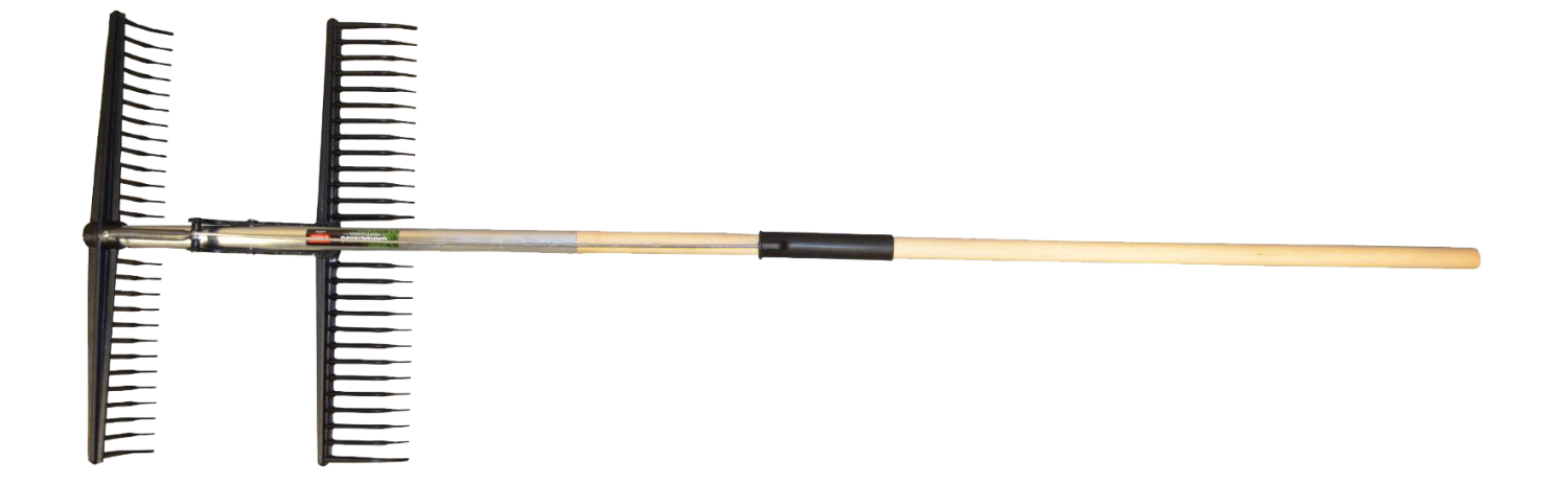 Polet Dubbele Gazonhark 28T/560mm Dubbel met steel