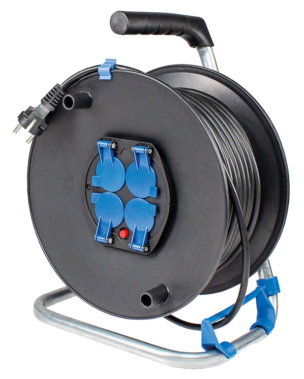 Schwabe Kabelhaspel 230V/16A IP20 Rubber met beschermkappen H05RR-F 3G1.5 25m